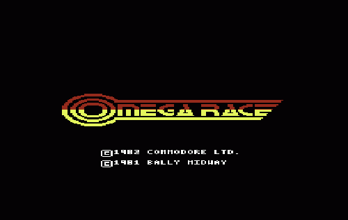 Omega Race title screen for Vic-20